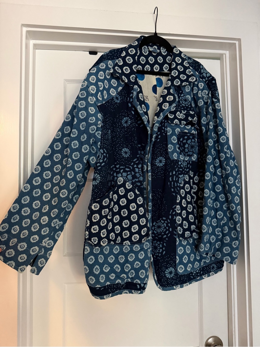 Vintage Japanese Style Block Print Patchwork Jacket